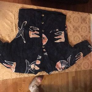 Cotton jacket with fish pattern